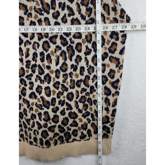 Crown & Ivory Sweater Size 2X Pullover Hi Low Hem Hi Neck Oversize Animal Print - Picture 9 of 10
